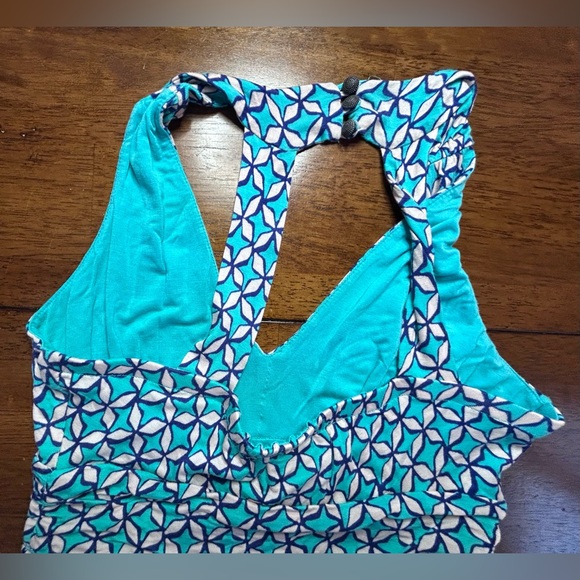 Anthropologie Maeve Mabel Tiered Maxi Dress Blue Motif Womens XSP - Picture 8 of 9